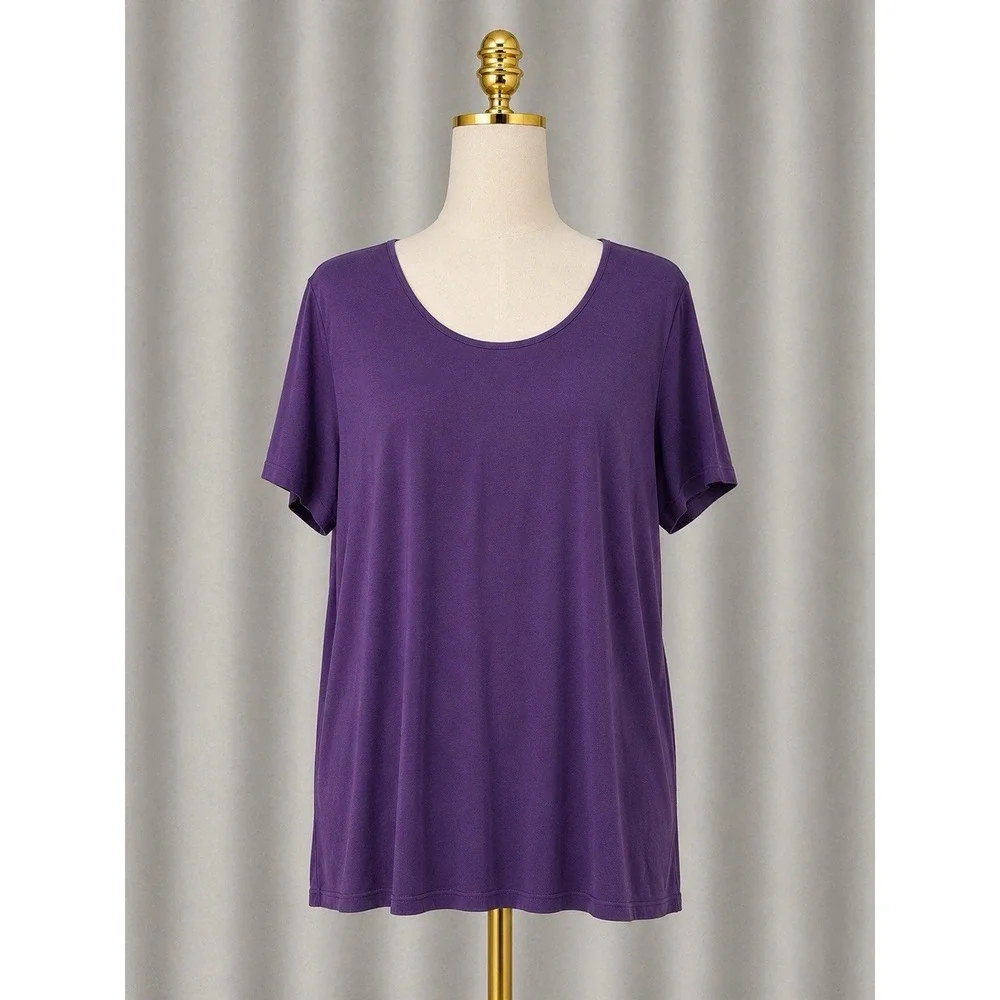 Soma Cool Nights Sleep Tee Shirt Size Large Purple Short Sleeve T-shirt